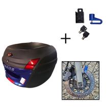 Baú Bauleto 34l Awa + Cadeado Trava Disco Moto Antifurto