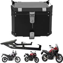 Baú Bauleto 43 L Alumínio Preto + Suporte Nx500 Cb500x Bráz
