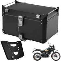 Baú Bauleto 55 L Alumínio Preto + Suporte Himalayan 450 Bráz