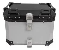 Bau Bauleto Aluminio Base Universal 36 Litros Prata Bmw Bajaj Kawasaki Honda