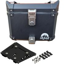 Baú Bauleto Alumínio Preto Urban 35 L + Base Universal Bráz Baú Bauleto Alumínio Preto Urban 35 L + Base Universal Bráz