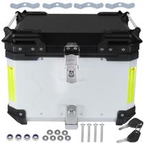 Bau bauleto de moto universal aluminio prata 55 litros grande compatível com BMW Suzuki Kawasaki Honda Yamaha