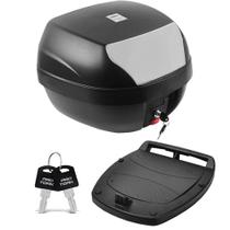 Baú Bauleto Para Moto 28 Litros Smart Box com Refletor e Lente Cristal Com Kit Instalação e Chaves Pro Tork BP03CL