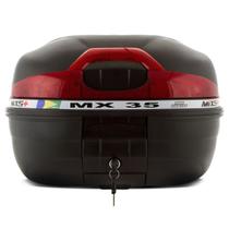 Bau Bauleto Para Moto 35 Litros Mixs Universal Completo Mx35 Lente Refletora Vermelha