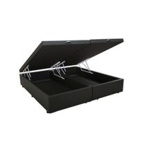 Baú box americano casal bi partido - sintético preto Baú box americano casal bi partido - sintético preto