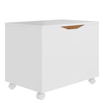 Baú Box Multiuso Banco Sapateira Quarto Mini Recamier Cama Infantil Cesto Guarda Brinquedos Gabinete Banheiro - Branco