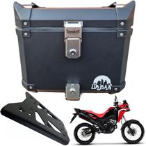 Baú Braz Alumínio Preto Urban 35l + Bageiro Honda Sahara 300 Baú Braz Alumínio Preto Urban 35l + Bageiro Honda Sahara 300