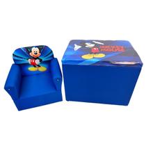 Bau Brinquedo Puff Infantil Sofinho Conjunto Puffe Mickey