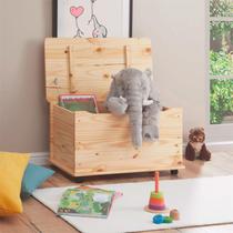 Baú Brinquedos Organizador Madeira Maciça Elisa