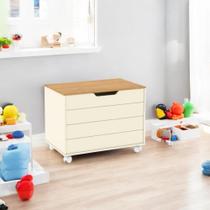 Bau Caixa De Brinquedos Toys Com Tampa E Rodizios Off Com Freijo