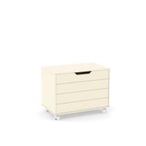 Bau caixa de brinquedos toys com tampa e rodizios off white