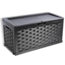 Bau Caixa Organizadora Multiuso e Banco Plástico 2 Pessoas Rattan 335 Litros Starplast