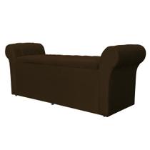 Báu Calçadeira Cancun 195cm Suede Marrom - Vallisa Decor