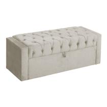 Báu Calçadeira Emma 160cm Suede Bege - Vallisa Decor