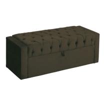 Báu Calçadeira Emma 160cm Suede Marrom - Vallisa Decor Báu Calçadeira Emma 160cm Suede Marrom - Vallisa Decor