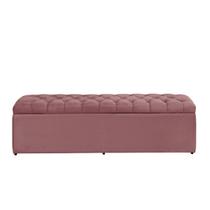 Baú Calçadeira Estofada Imperatriz 1,58 Cm Suede Rosa