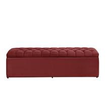 Baú Calçadeira Estofada Imperatriz 1,58 Cm Suede Vermelho