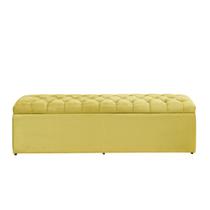 Baú Calçadeira Estofada Imperatriz 1,93 Cm Suede Amarelo