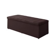 Baú Calçadeira Estofada Vitória 1,20 Cm Suede Bordô