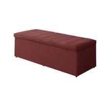 Baú Calçadeira Estofada Vitória 1,93 Cm Suede Vermelho