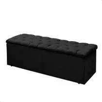 Baú Calçadeira Guarda Volumes Recamier Queen Size Quarto Estofado 160cm
