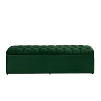 Baú Calçadeira Imperatriz 1,20 Cm Suede Verde Militar