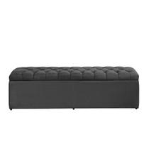Baú Calçadeira Imperatriz 1,38 Cm Suede Cinza Grafite