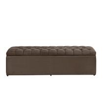 Baú Calçadeira Imperatriz 1,58 Cm Suede Marrom Claro