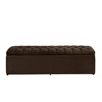 Baú Calçadeira Imperatriz 1,93 Cm Suede Marrom Escuro