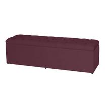 Baú Calçadeira Recamier Para Quarto Cama Jade 138Cm Estofada Suede Diversas Cores