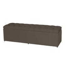 Baú Calçadeira Recamier Para Quarto Cama Jade 138Cm Estofada Suede Diversas Cores