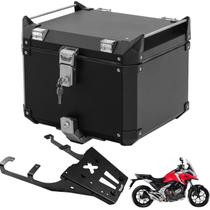 Baú de Alumínio Preto 43 L + Bagageiro Honda Nc750x 2024+
