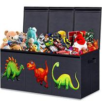 Baú de armazenamento de brinquedos, caixas de armazenamento resistentes dobráveis com tampas, caixa de brinquedo grande caixa de brinquedo organizador de armazenamento para sala de berçário, sala de jogos, armário, organização doméstica, 40.6x16.5