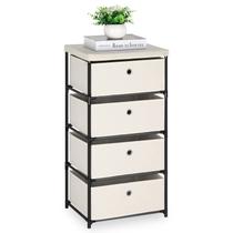 Baú de armazenamento HAITRAL Fabric 4 gavetas, organizador, armário, branco