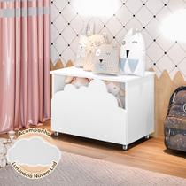 Baú de Brinquedos Alegria Branca Luminária Led