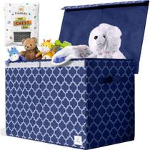 Baú de Brinquedos Dobrável DawiKity Kids - 25x16x13cm - Azul Marinho