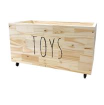 Baú de Madeira Caixote Infantil Organizador de Brinquedos com Rodinhas 360 - Toys - Matarazzo Decor
