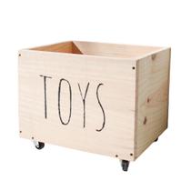 Baú de Madeira Little Toys Organizador para Brinquedos com Rodinhas 360