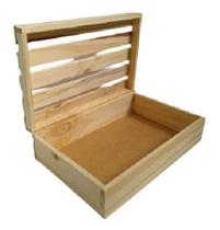 Baú de Madeira Pinus para Cesta, Presentes, Decoração (Grande Sem Frase ) Baú de Madeira Pinus para Cesta, Presentes, Decoração (Grande Sem Frase )