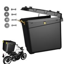 Baú de Moto 110 Litros Icbras com Tampa Reforçada para Entrega Delivery Motoboy Preto Caixa Pizza Bauleto Grande Transporte Mercadorias Com Trava