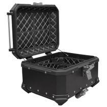 Bau de Moto Traseiro 35 Litros Universal Aliminio Anti-roubo Preto Bau de Moto Traseiro 35 Litros Universal Aliminio Anti-roubo Preto