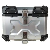 Baú de Moto Traseiro Tronos 45L-T-X em Alumínio - Base Universal - 45 Litros - Forro em material sintético - Prata