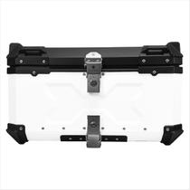 Baú de Moto Traseiro Tronos 60L-T-X em Alumínio - Base Universal - 60 Litros - Forro em material sintético - Branco