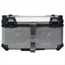 Baú de Moto Traseiro Tronos 60L-T-X em Alumínio - Base Universal - 60 Litros - Forro em material sintético - Prata