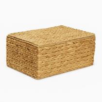 Baú Decorativo de Fibra Natural Bege 20x42x30cm Mart Baú Decorativo de Fibra Natural Bege 20x42x30cm Mart