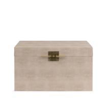 Baú Decorativo em MDF com Revestimento em PU Bege 44,5cm 22591P Mart