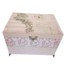 Baú Decorativo Madeira Metal