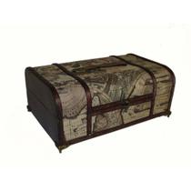 Bau Design Classico Mapa Caixa Marrom Bau Design Classico Mapa Caixa Marrom