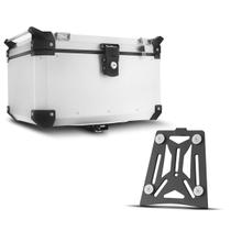Baú e Base de Fixação Top Case 48 Litros Super Adventure Universal Moto Acessório Viagem Armazenamento Segurança Aventura Transporte Baú e Base de Fixação Top Case 48 Litros Super Adventure Universal Moto Acessório Viagem Armazenamento Segurança Aventura Transporte