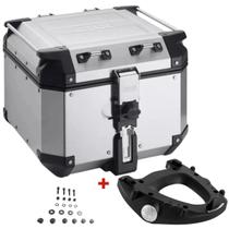 Baú Givi Monokey Traseiro Trekker Outback 42L Obkn42A Prata + Base M5 Givi